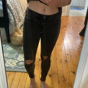 Black, ripped, skinny jean